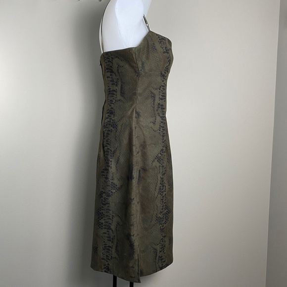 VINTAGE City Triangles Snake Print Elastic Spaghetti Strap Mini Dress 11 Y2K - Picture 4 of 15